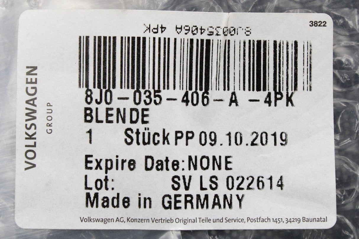Audi TT TTRS 2007-14 door card BOSE speaker trim (right) 8J0035406A 4PK