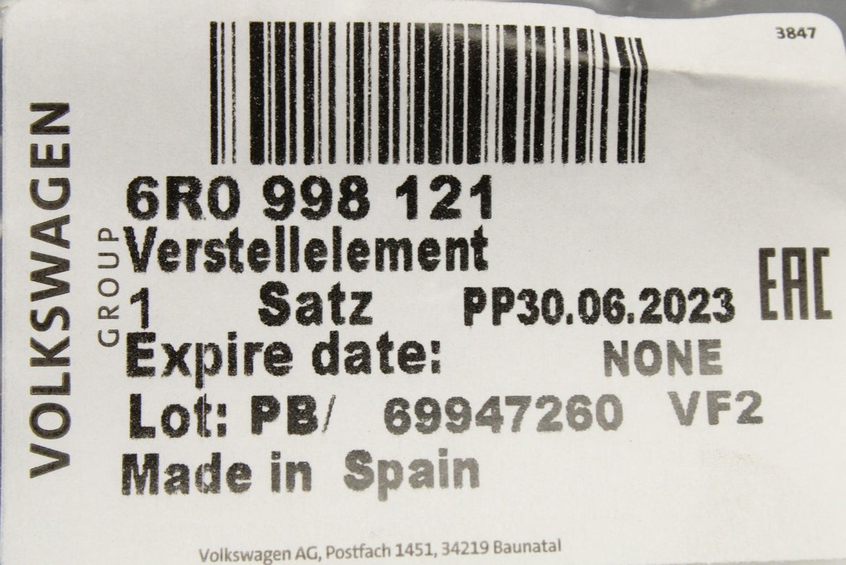 VW Polo 6R 2010-14 headlight adjuster repair kit 6R0998121