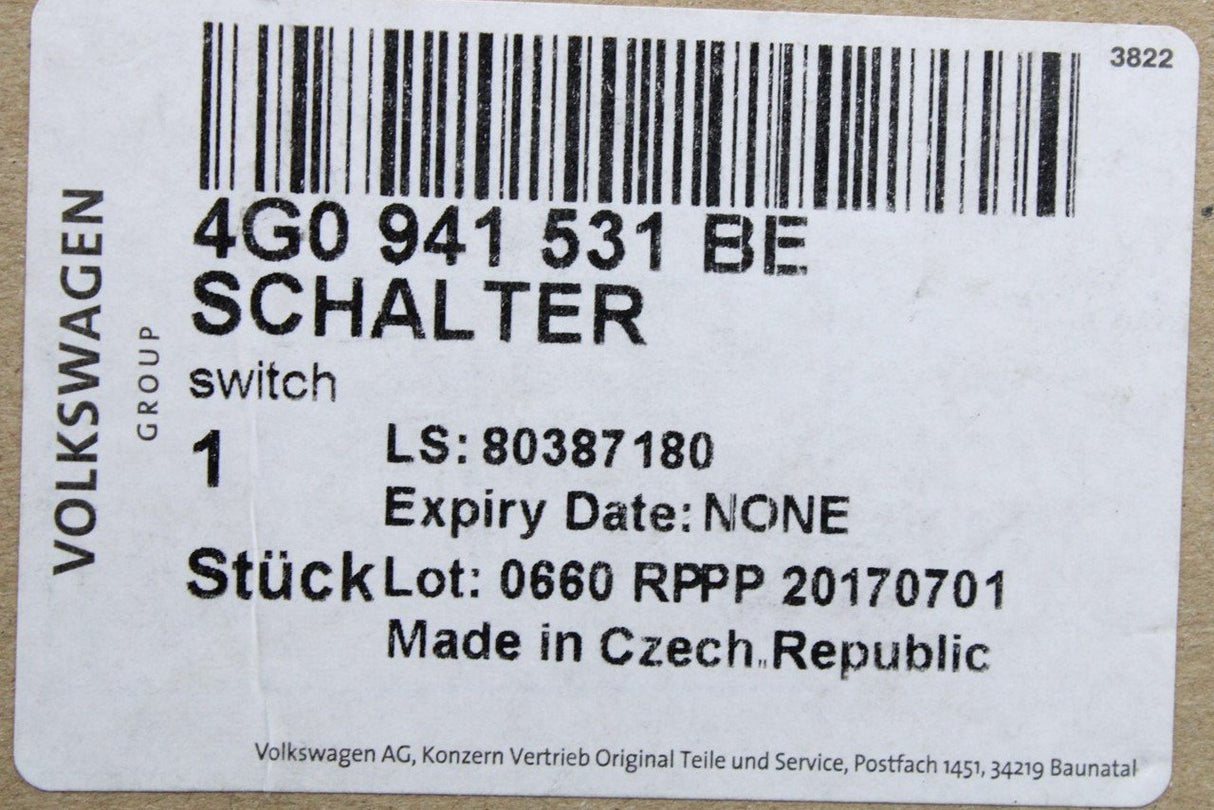 Audi A6 A7 RS6 RS7 headlight multi-switch control panel 4G0941531BE