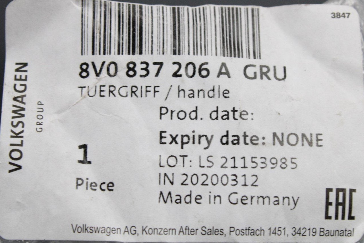 Audi A1 RS3 TTRS exterior door handle (front/rear right