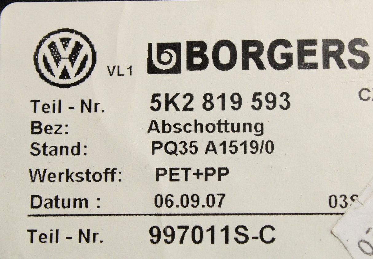 VW Golf MK6 09-14 SEAT Leon 1P lower dashboard cover (RHD) 5K2819593