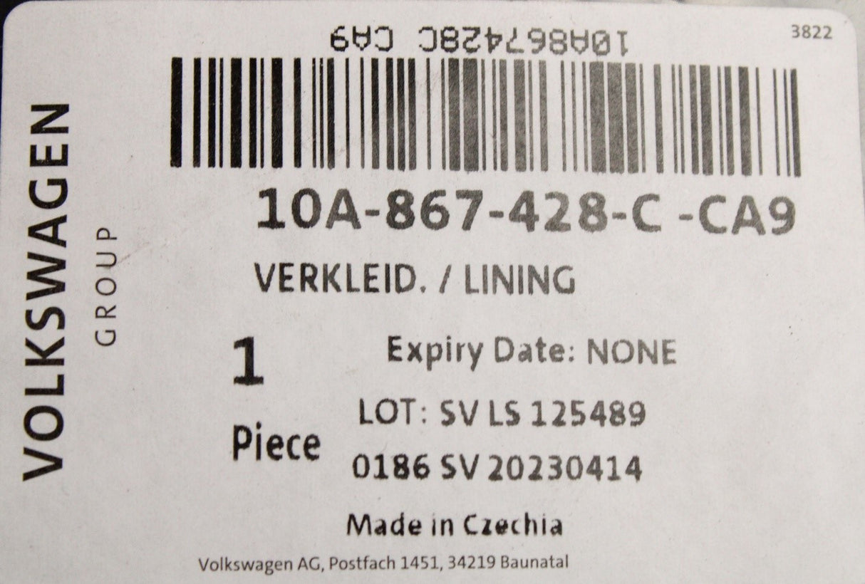 VW ID.3 2020-on luggage compartment trim (right) 10A867428C CA9