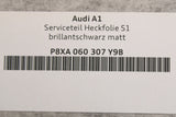 Audi A1 S1 15-18 accessory matt black boot lid vinyl film 8XA060307 Y9B