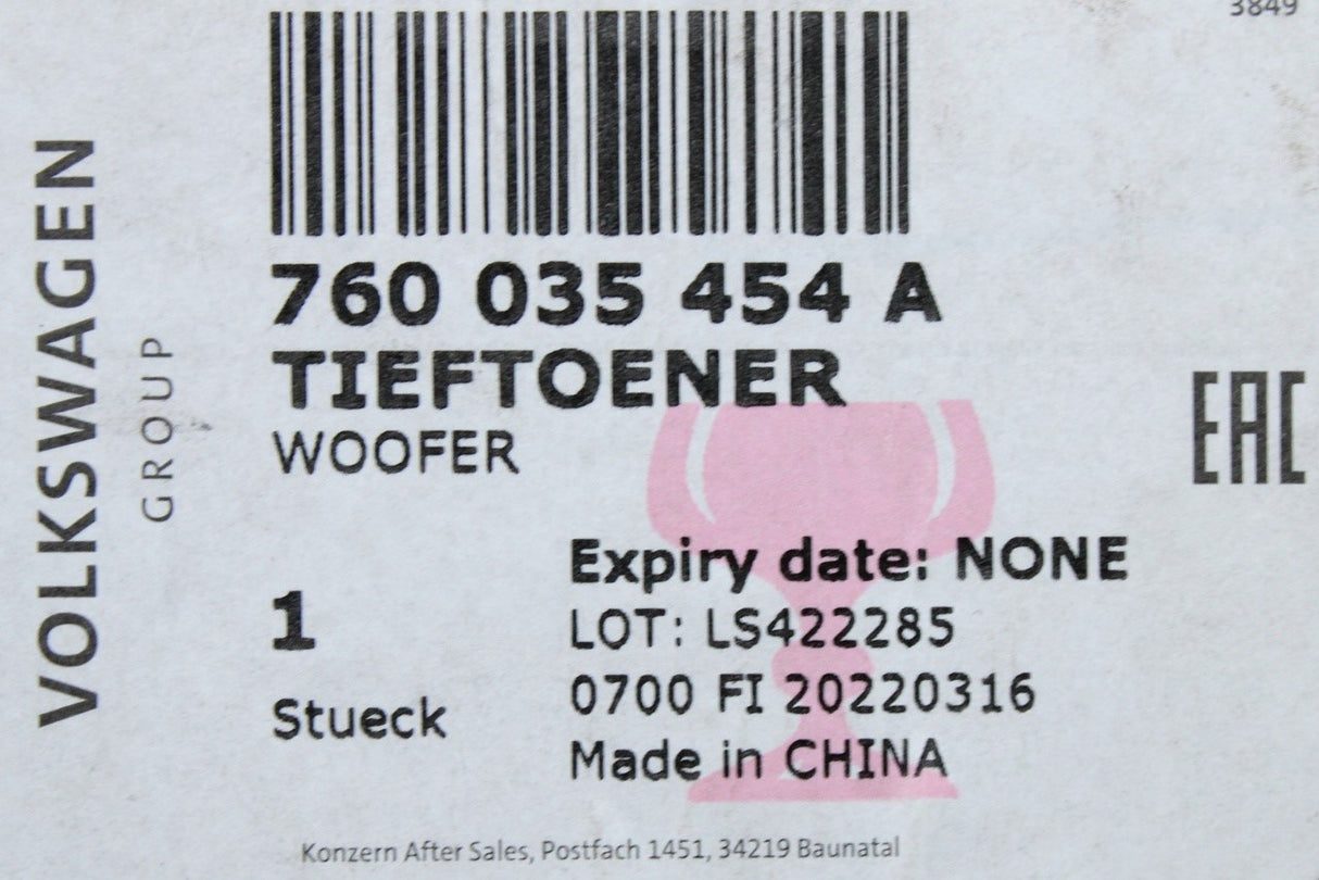 VW Touareg 2018-on door bass loudspeaker 760035454A