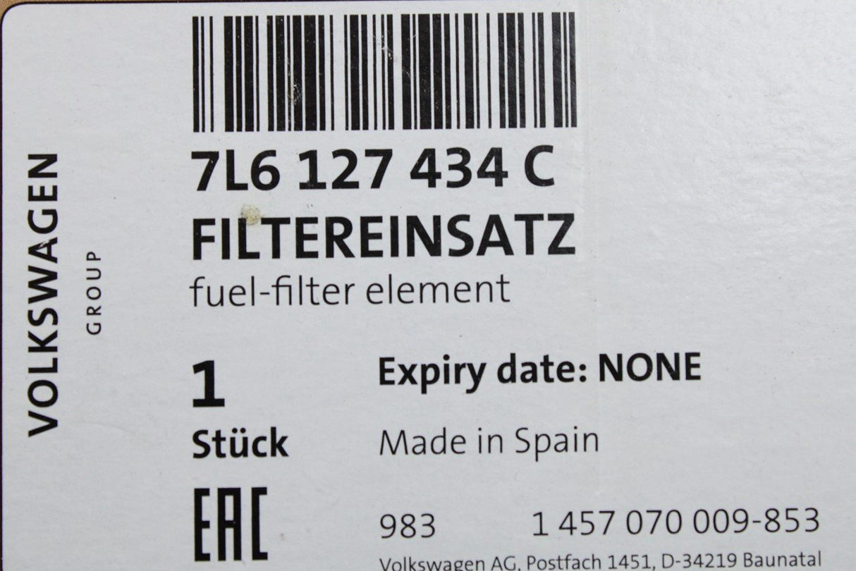 VW Touareg 7L Audi Q7 3.0 TDI V6 fuel filter element 7L6127434C