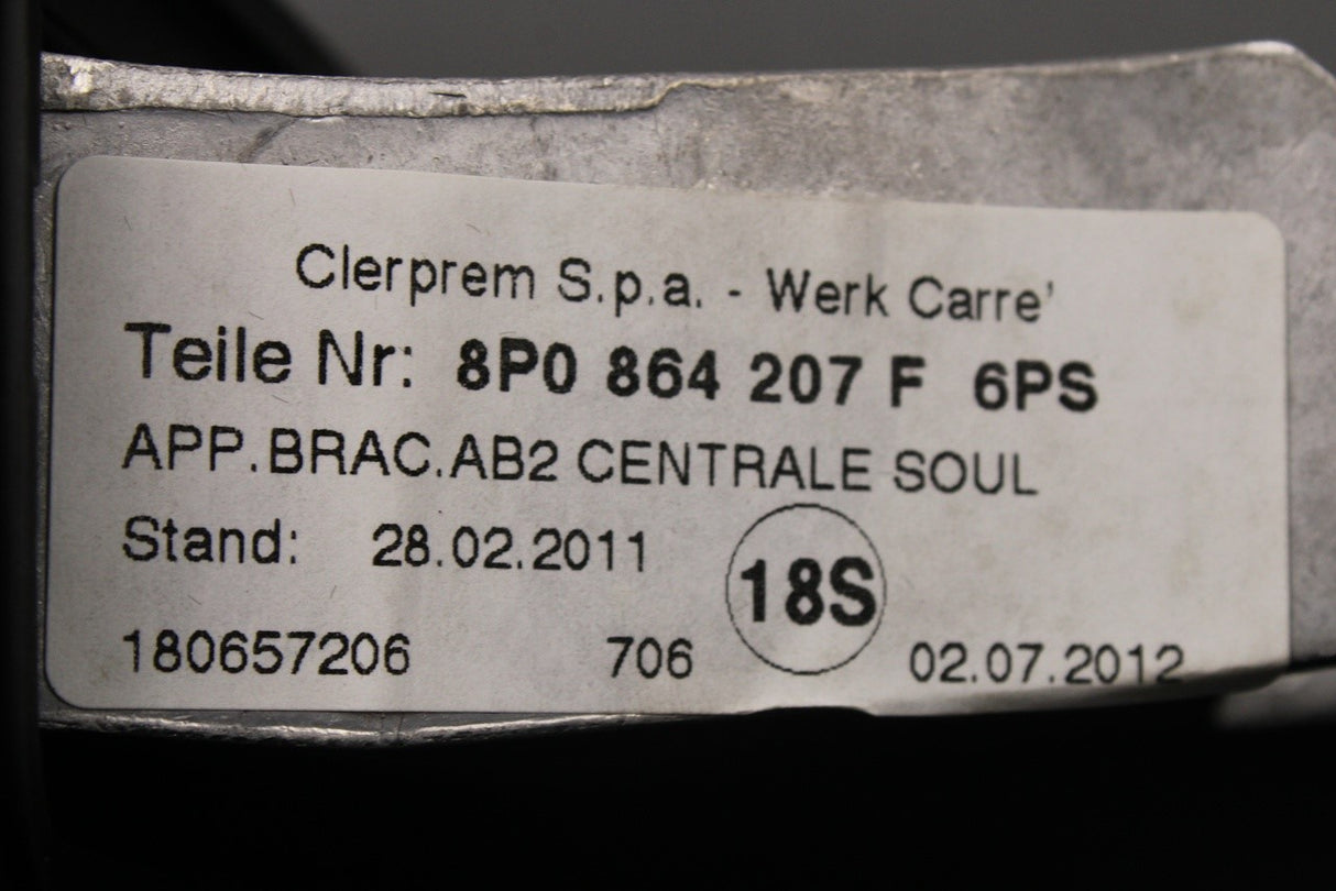 Audi A3 S3 RS3 8P 08-13 front centre console armrest 8P0864207F 6PS