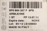 Audi A3 S3 RS3 8P 08-13 front centre console armrest 8P0864207F 6PS