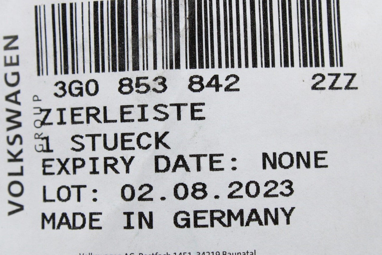 VW Passat B8 2015-on bumper chrome trim (rear right) 3G0853842 2ZZ