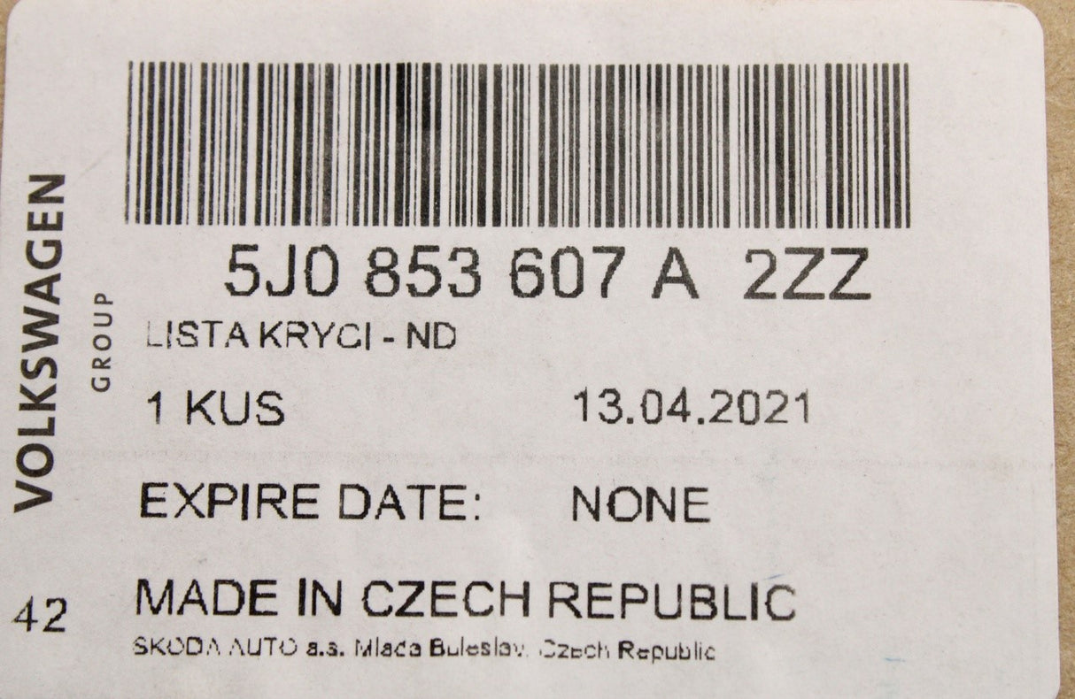 Skoda Fabia 07-15 Roomster 06-15 front bumper grille trim 5J0853607A 2ZZ