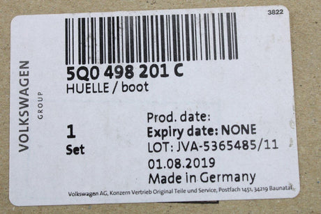 VW Audi Skoda SEAT front inner driveshaft CV boot kit 5Q0498201C