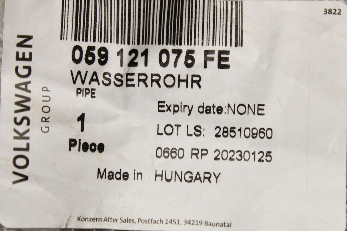 Audi A5 A6 A7 Q5 3.0 V6 TDI engine coolant pipe 059121075FE
