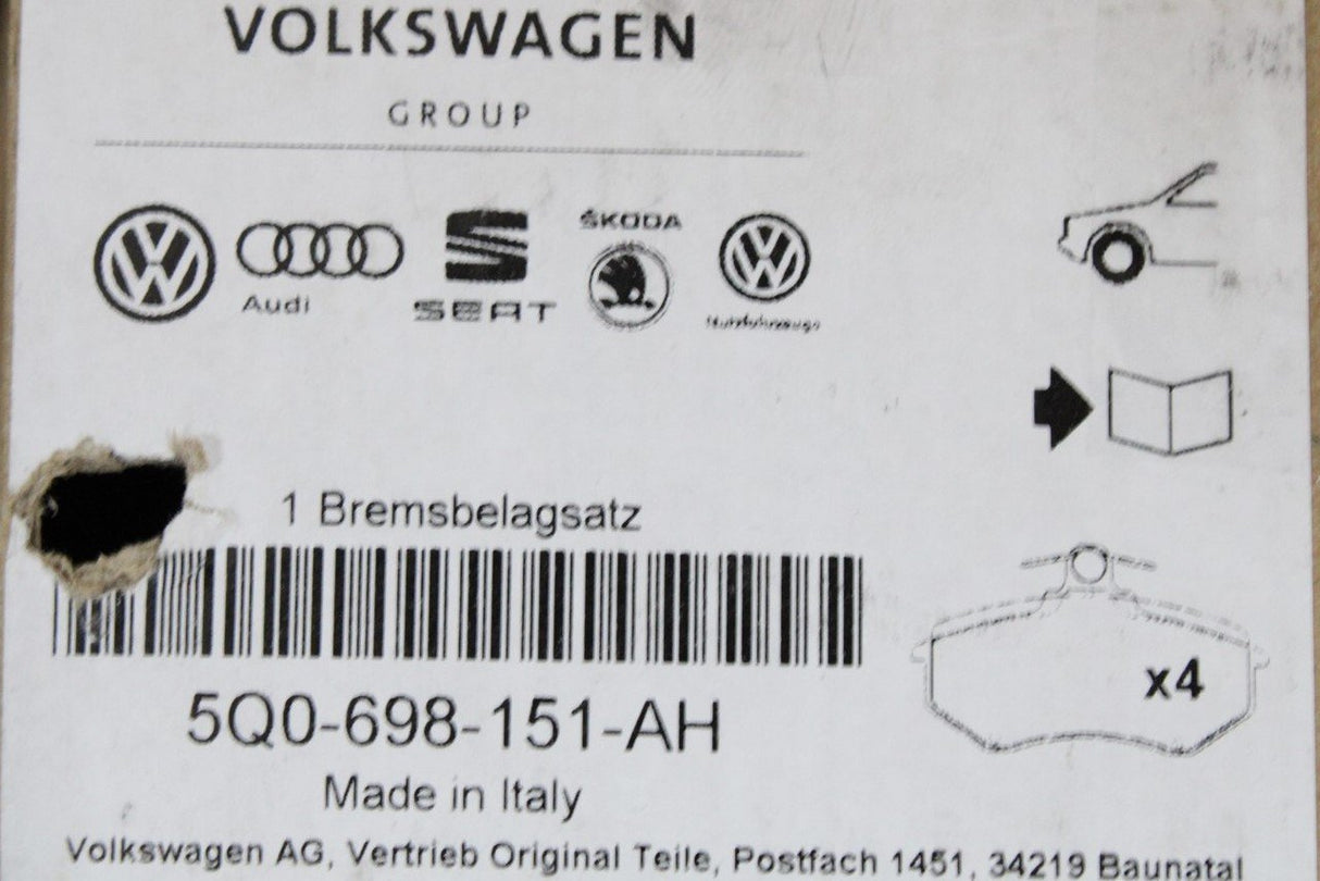VW Audi Skoda SEAT brake pads set 312x25mm (front) 5Q0698151AH