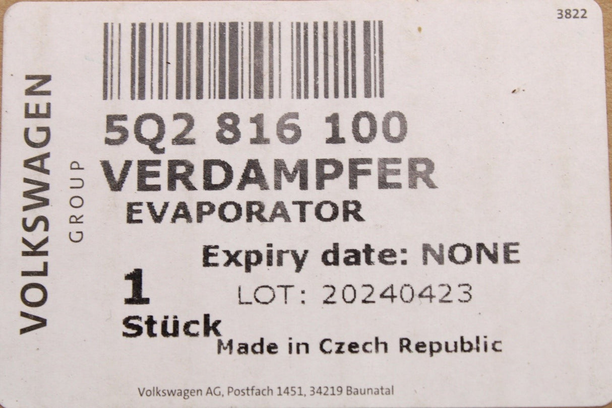 VW Golf Audi Q3 Skoda Octavia SEAT Ateca A/C evaporator (RHD) 5Q2816100