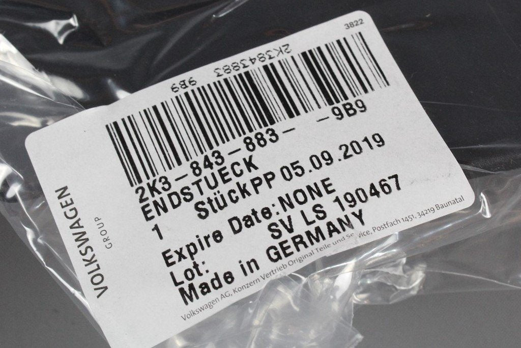 VW Caddy Maxi 2004-20 left sliding door rail end trim 2K3843883 9B9
