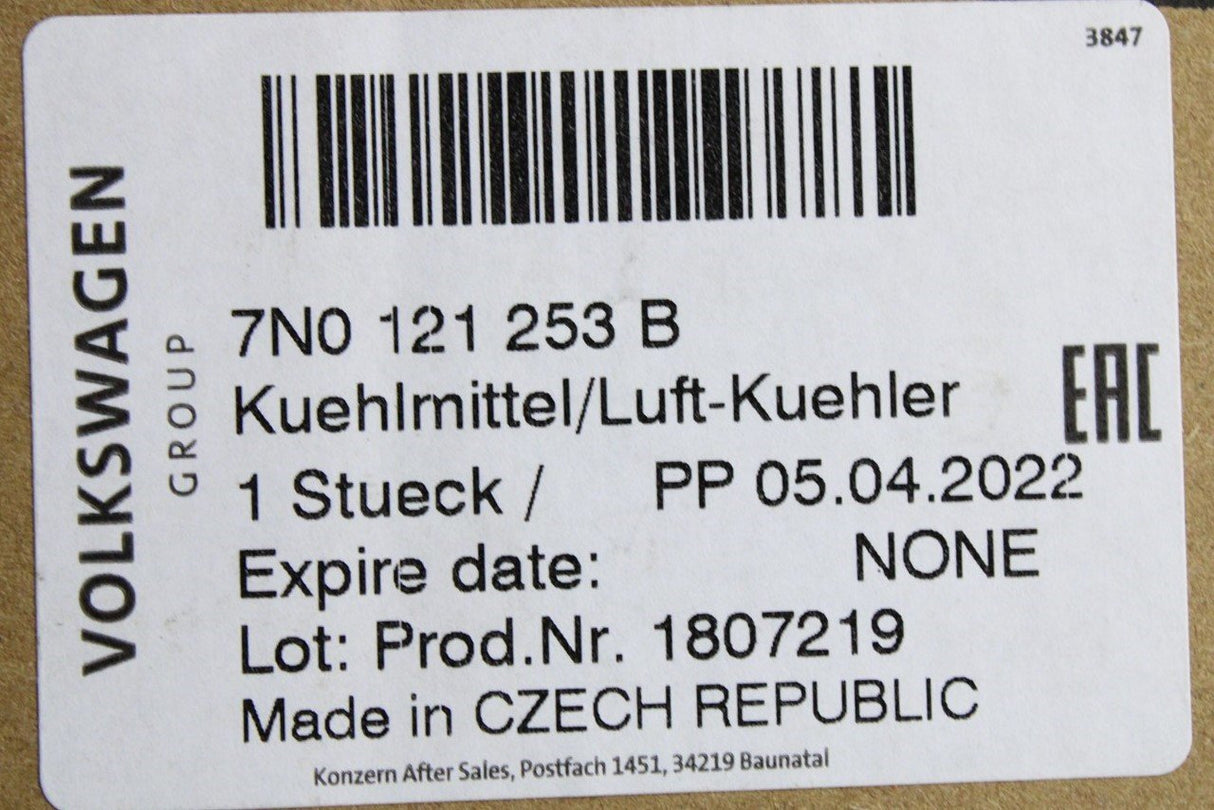 VW Sharan SEAT Alhambra 2016-on coolant radiator 7N0121253B