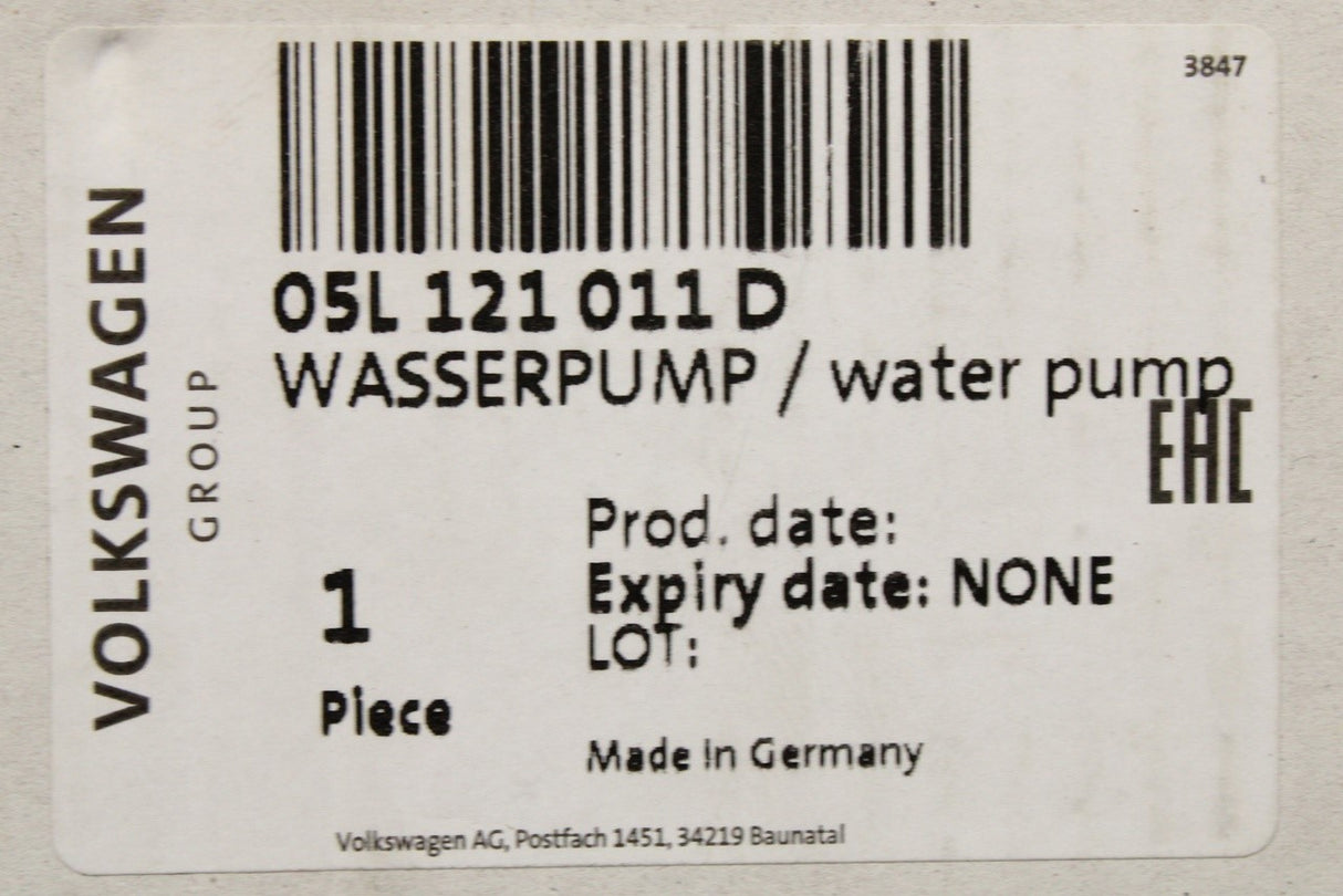 Audi A3 A5 A6 Q2 Q3 Q5 2.0 TDI coolant water pump 05L121011D