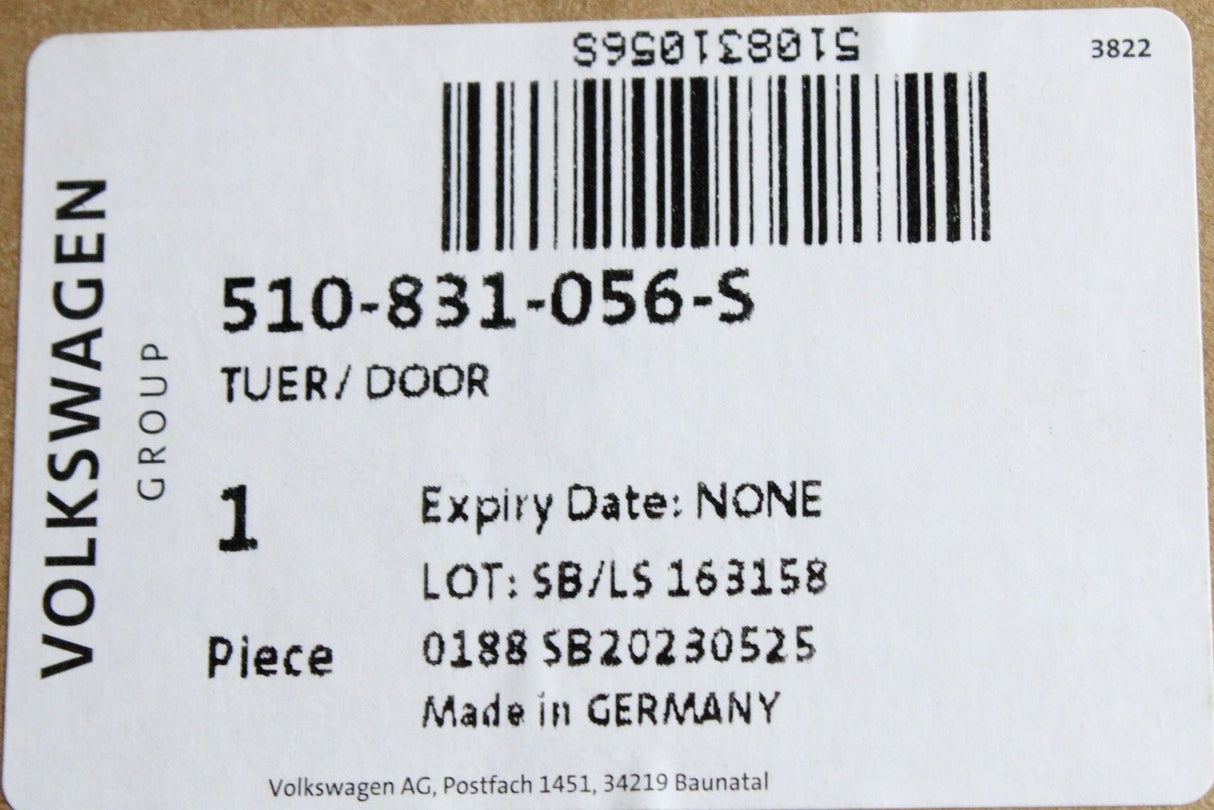 VW Golf Sportsvan 2014-2020 front door body panel (right) 510831056S