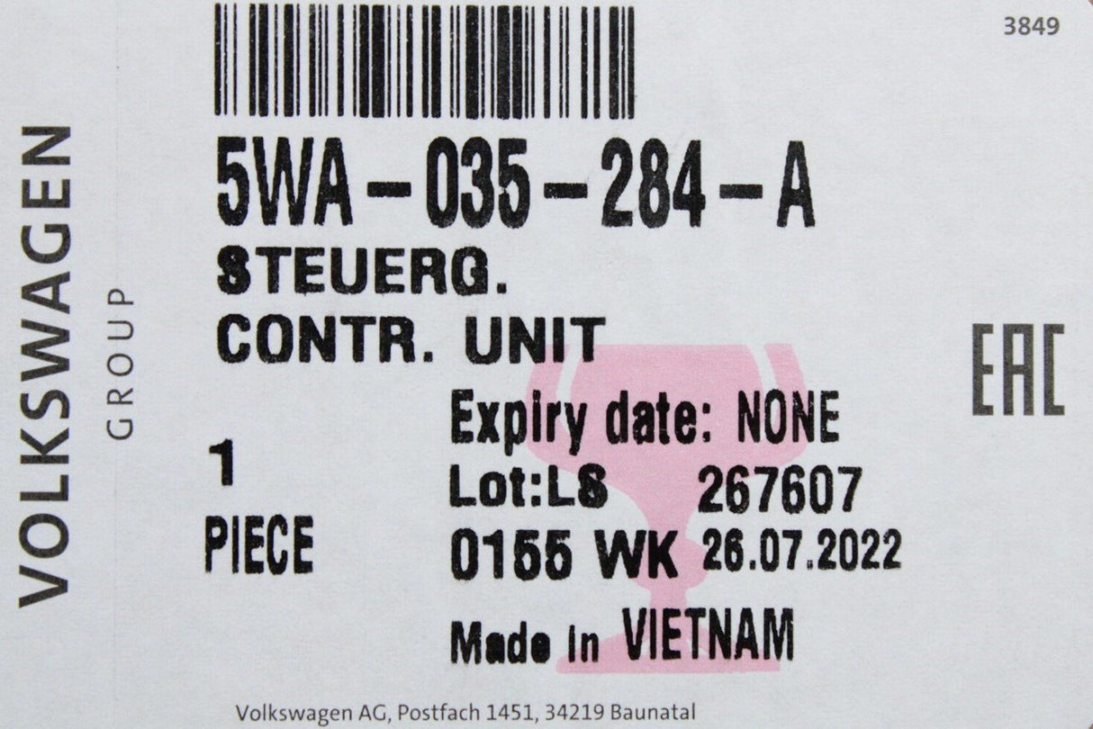 VW Golf MK8 Skoda SEAT 20-on control unit for online services 5WA035284A