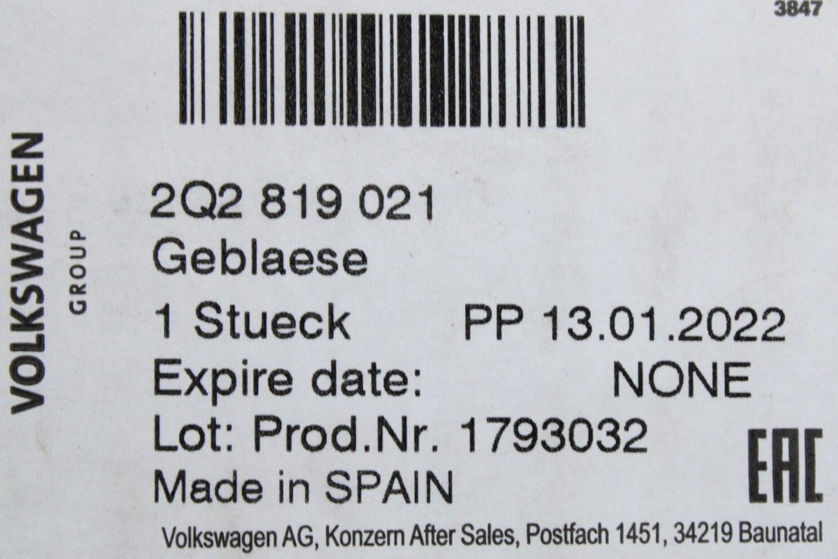 VW Polo AW T-Cross SEAT Arona Ibiza interior blower motor fan 2Q2819021