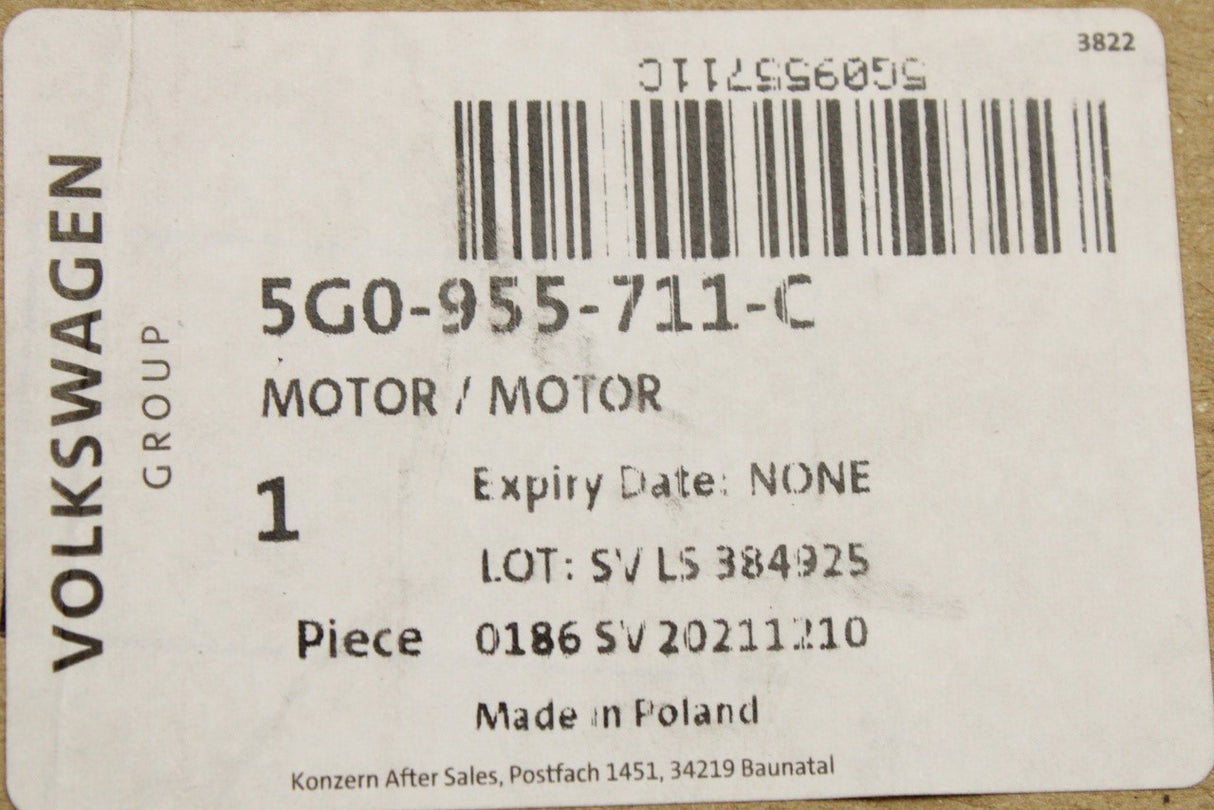 VW Passat Up! Skoda Kamiq SEAT Arona 12-on wiper motor (rear) 5G0955711C