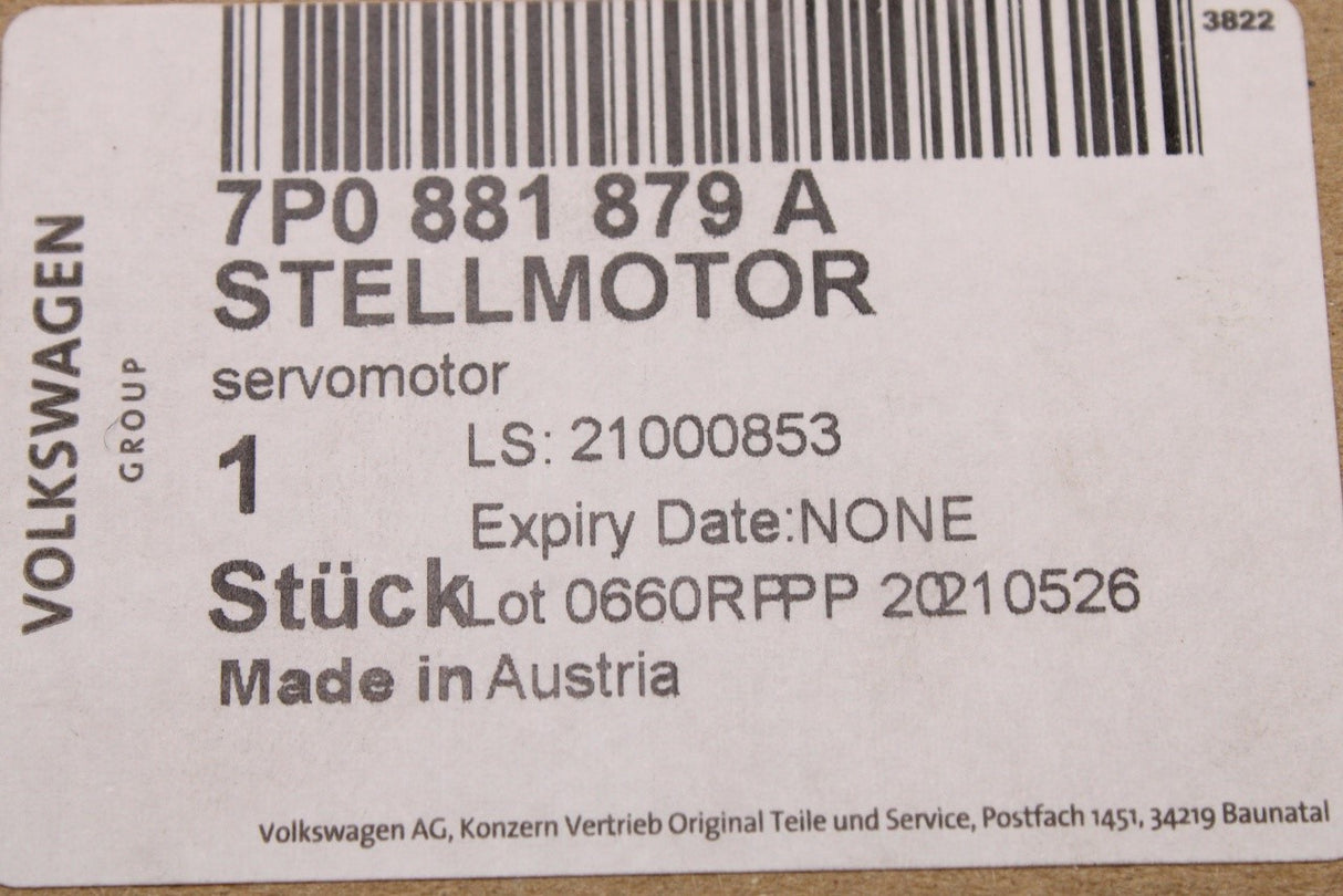 VW Touareg 2011-18 drivers seat lumbar support with motor 7P0881879A