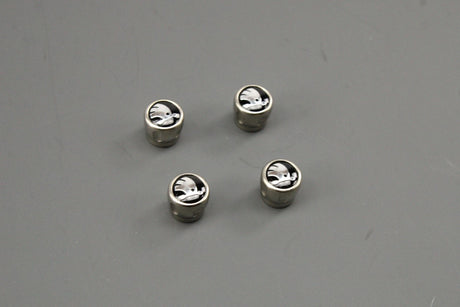 Skoda logo tyre valve cap set (for rubber/brass valves) 000071215C