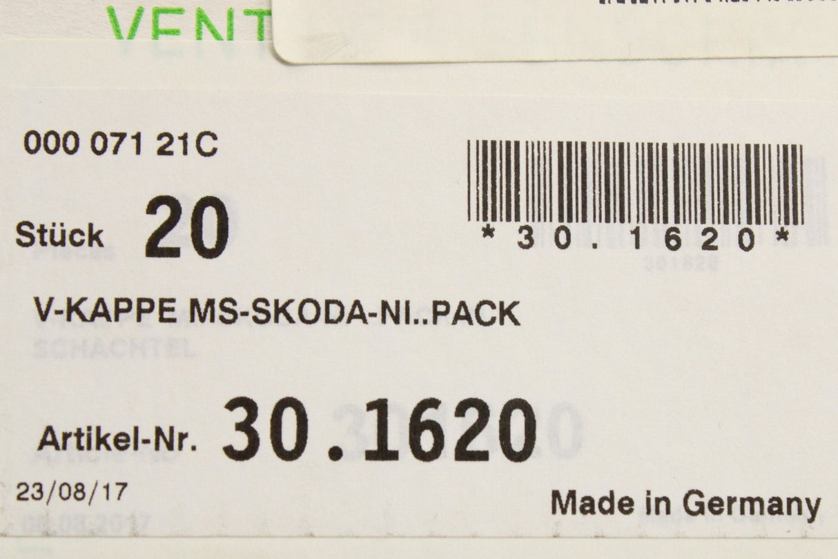 Skoda logo tyre valve cap set (for rubber/brass valves) 000071215C