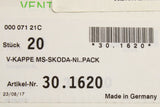 Skoda logo tyre valve cap set (for rubber/brass valves) 000071215C
