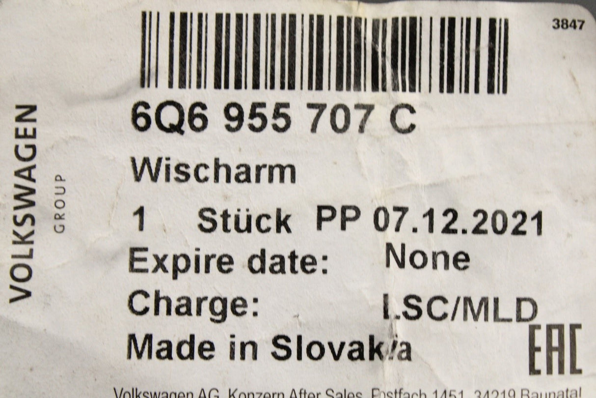 VW Golf MK5 Polo Passat SEAT Leon Skoda Fabia rear wiper arm 6Q6955707C