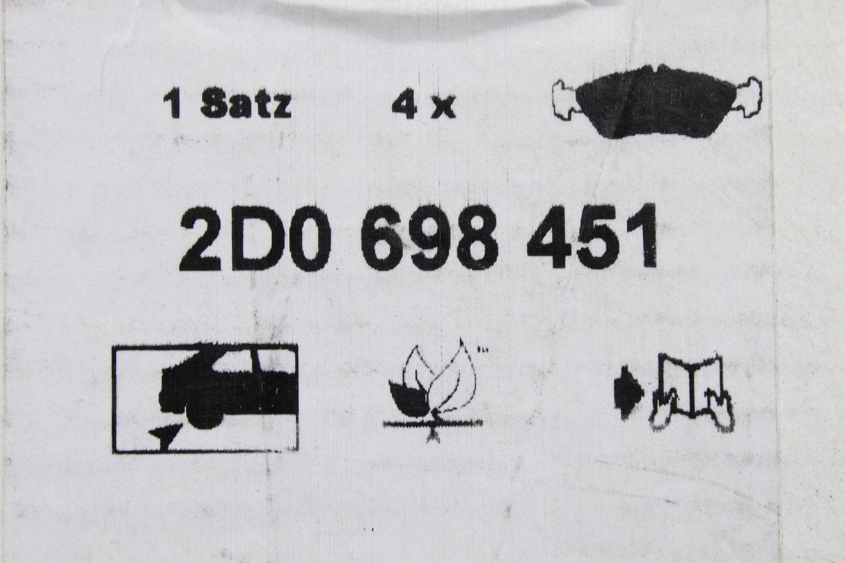 VW LT 1997-2006 rear brake pads set 2D0698451