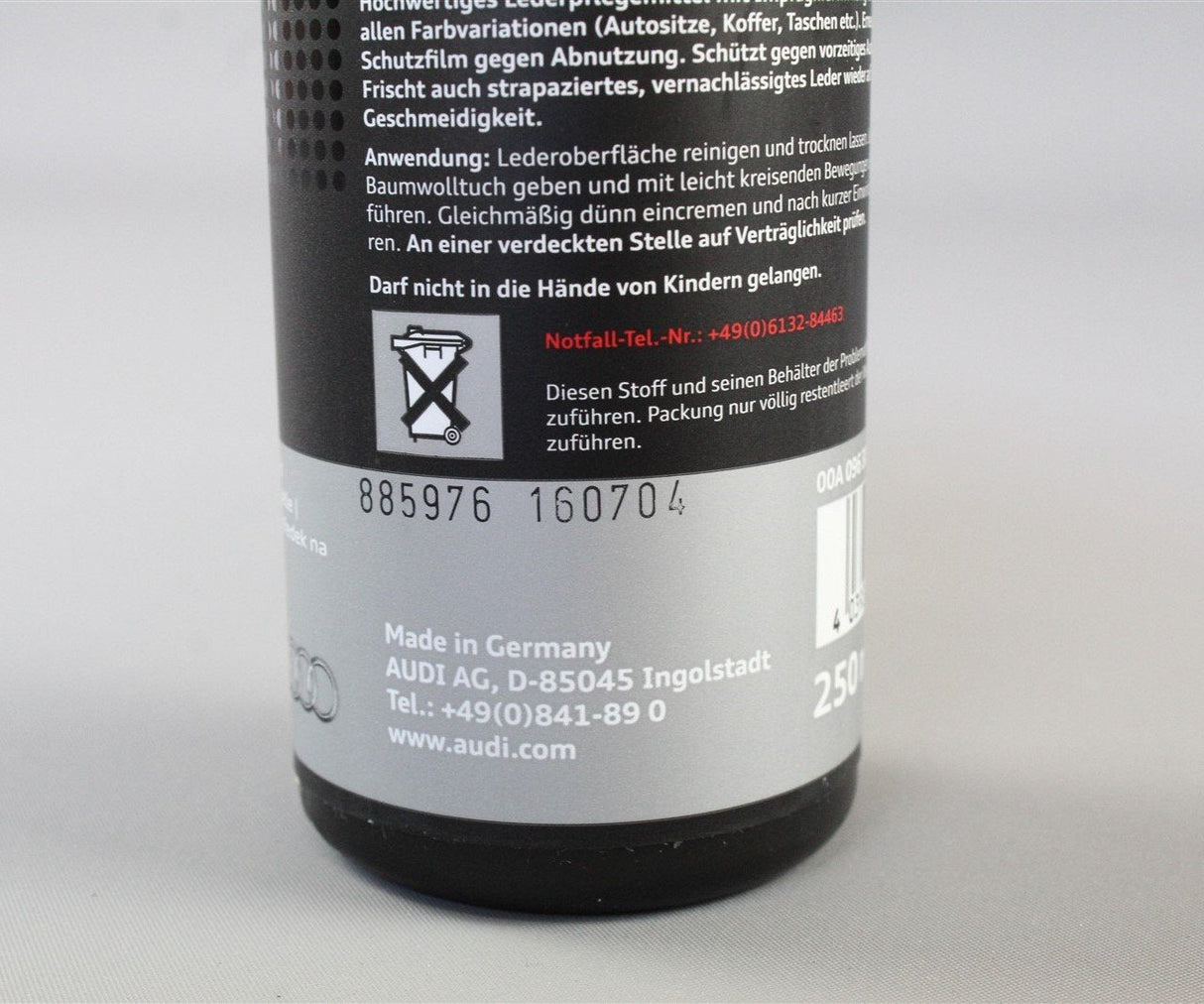 Audi leather care solution cleaner 250ml 00A096306A 020
