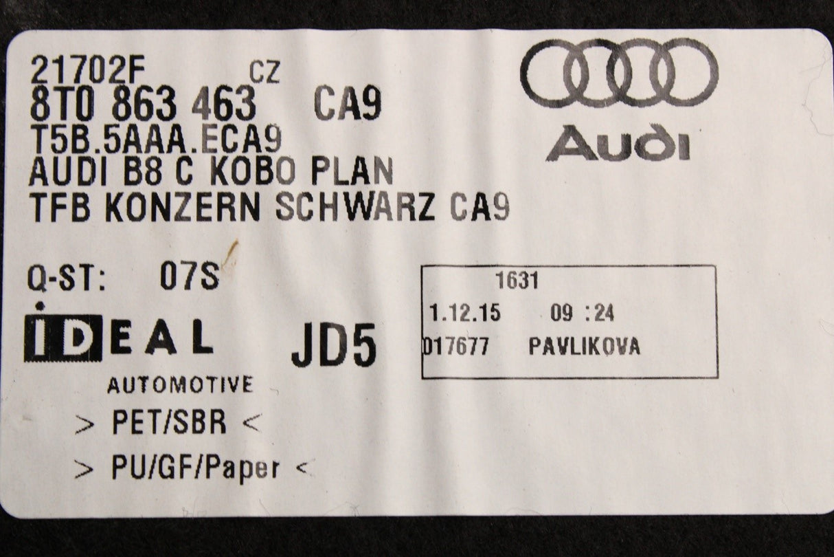 Audi A4 S4 A5 S5 RS5 2008-2016 boot compartment floor 8T0863463 CA9