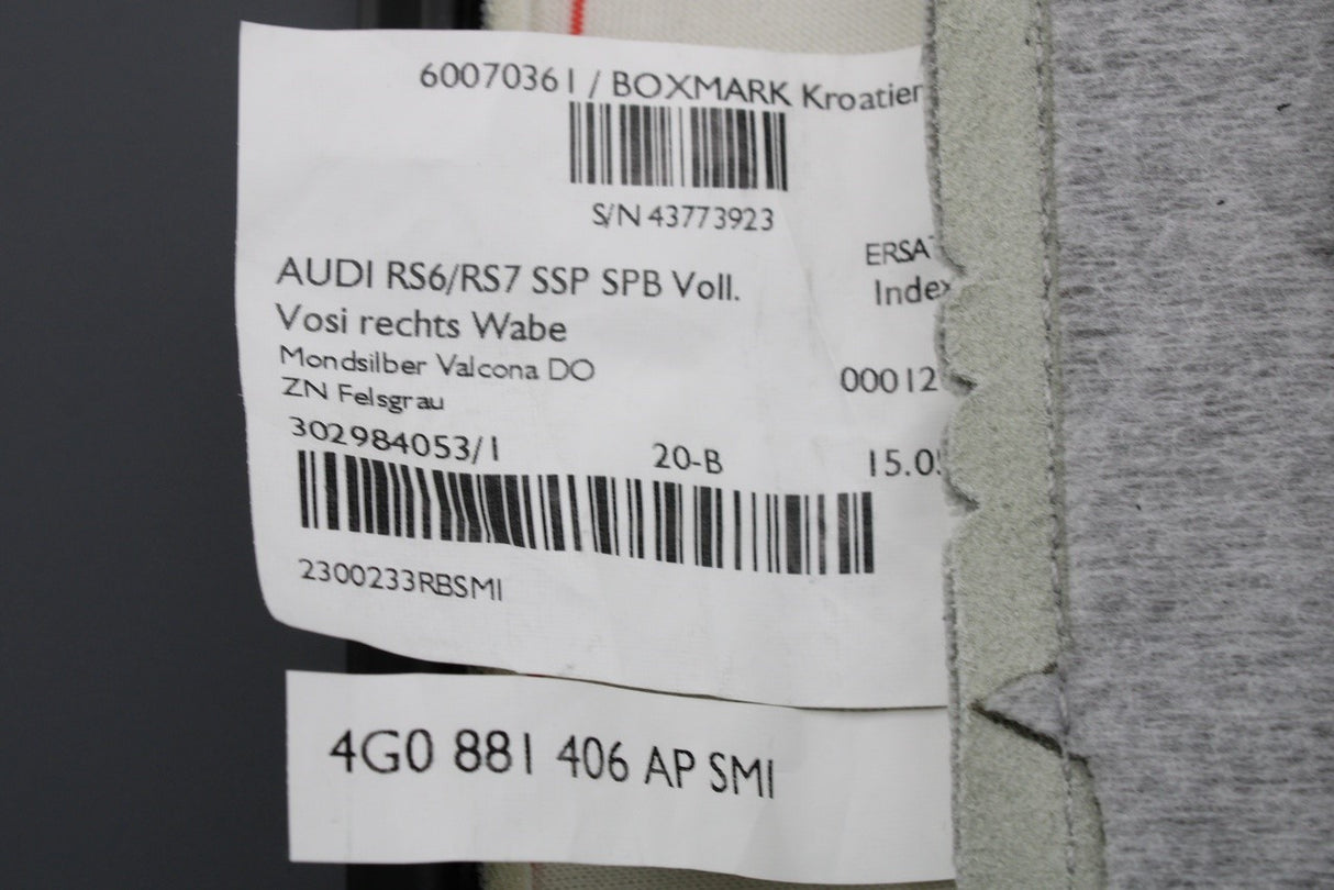 Audi RS6 2013-18 RS7 14-18 front seat base cover (right) 4G0881406AP SMI