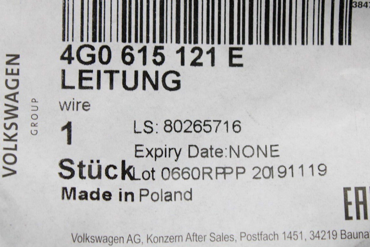 Audi A6 A7 A8 brake pad wear sensor (front) 4G0615121E