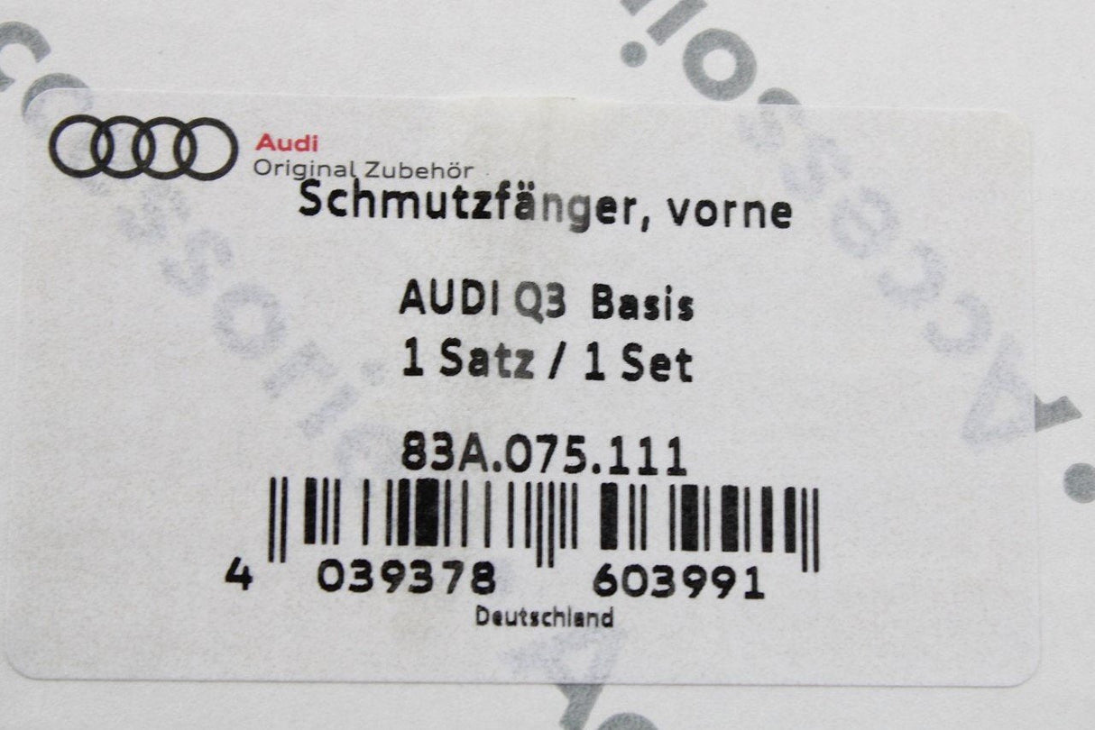 Audi Q3 2019- Front mud flaps accessory not for S-line models 83A075111
