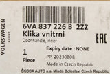 Skoda Fabia 2022-on interior door handle (rear right) 6VA837226B 2ZZ