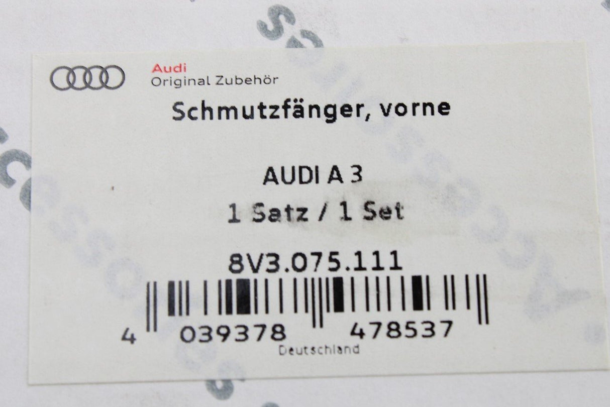 Audi A3 8V 2013-20 front mud flaps with fittings 8V3075111