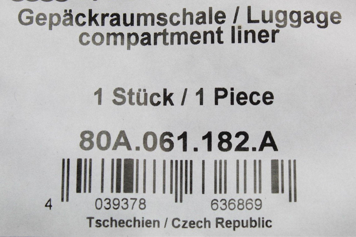 Audi Q5 SQ5 2017-on boot load liner mat (slide-rear seat) 80A061182