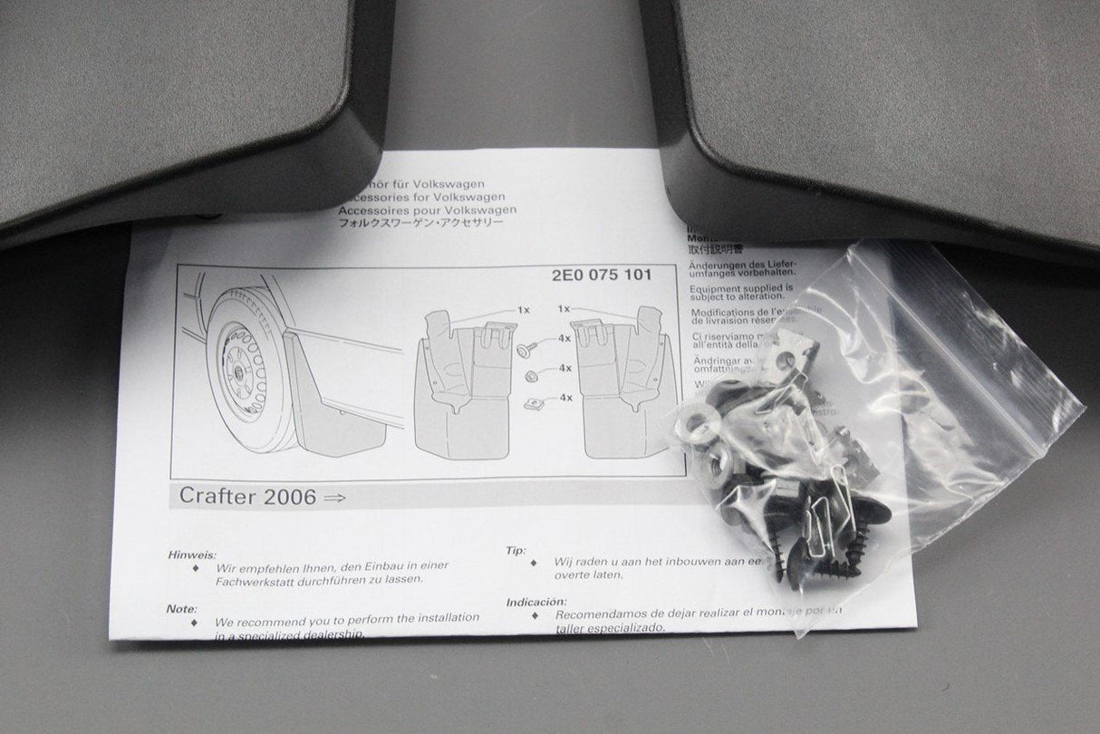 VW Crafter 2006-16 rear accessory mud flaps set 2E0075101