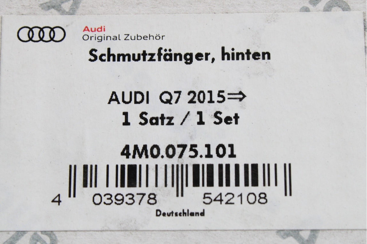 Audi Q7 S-line 2015-on accessory mud flaps (rear) 4M0075101