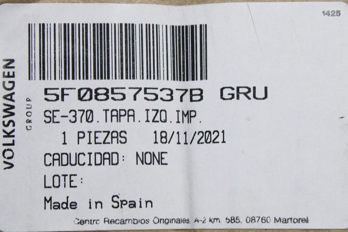 SEAT Arona Leon 5F Ibiza 6F wing mirror cap (front left) 5F0857537B GRU
