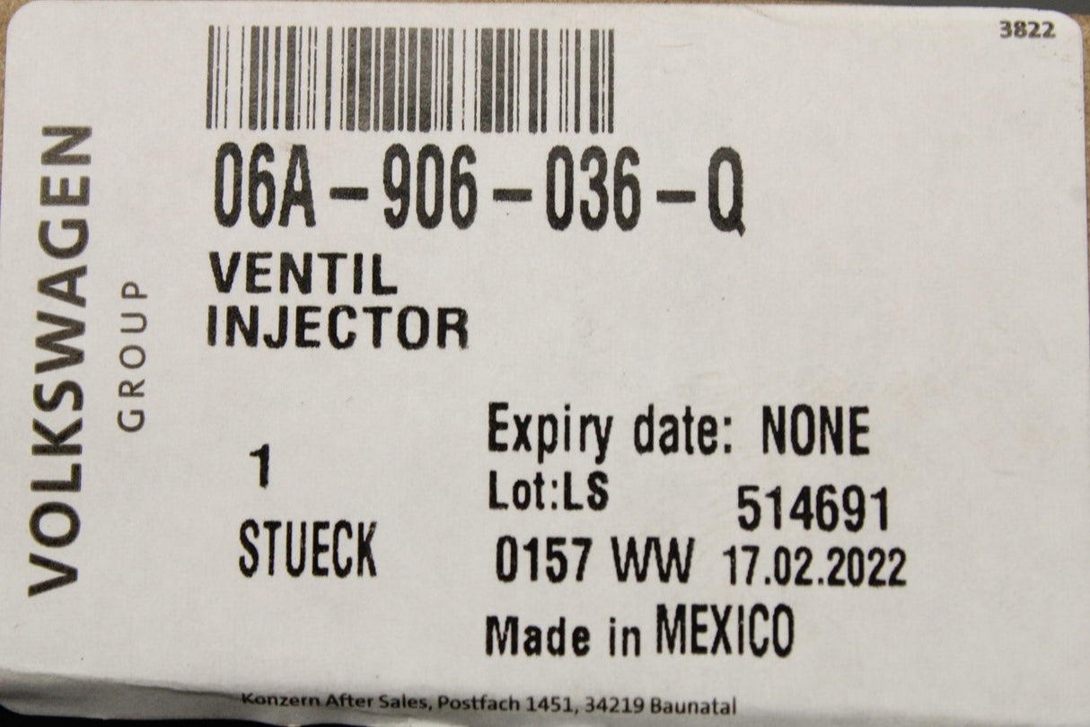 VW Golf Beetle Tiguan Allspace Audi Q5 2.0 TSI fuel injector 06A906036Q