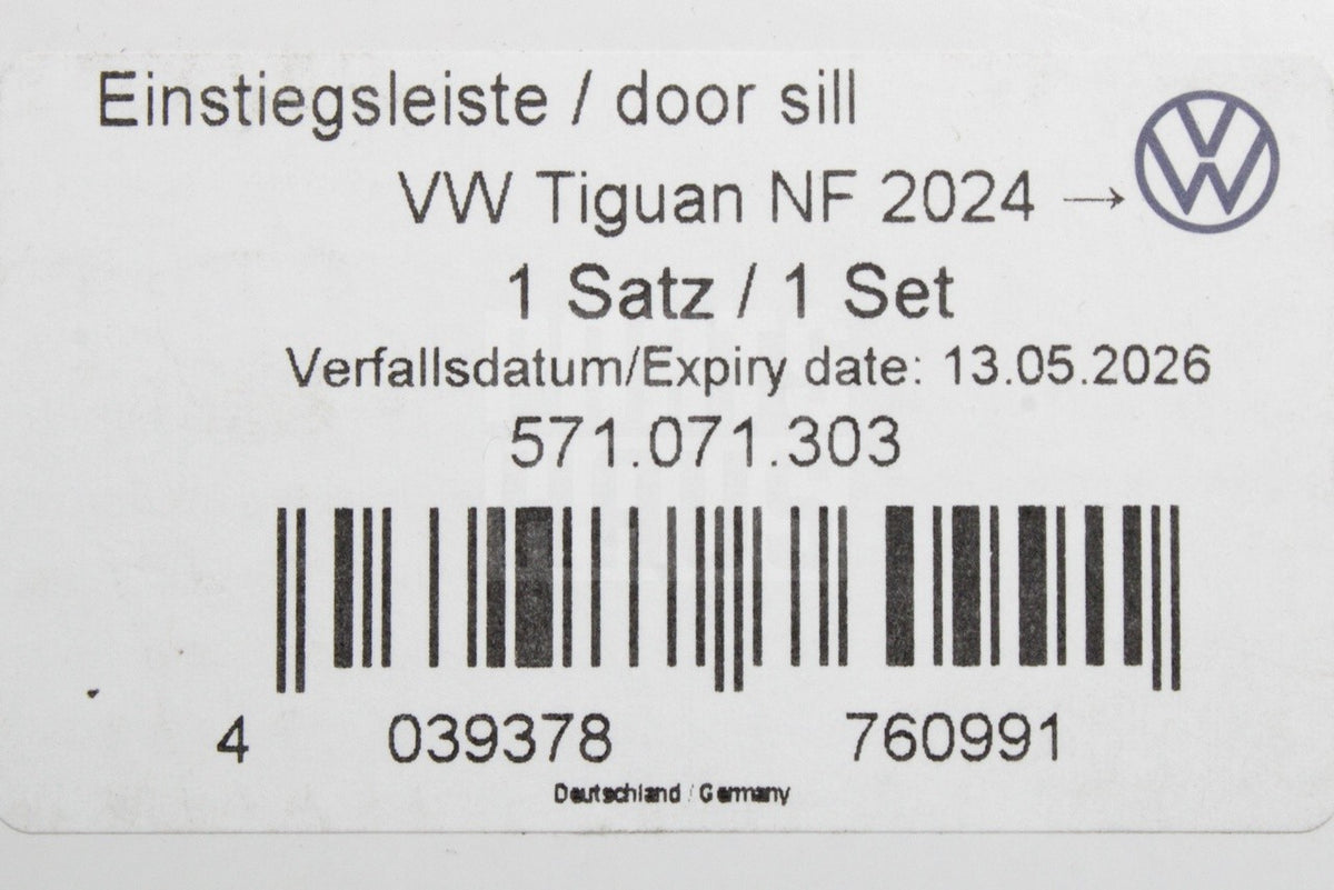 VW Tiguan 2024-on front door sill protectors (aluminium) 571071303