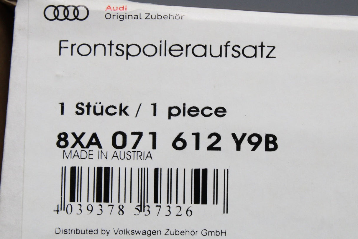 Audi A1 2015-2018 front bumper lower spoiler splitter 8XA071612 Y9B