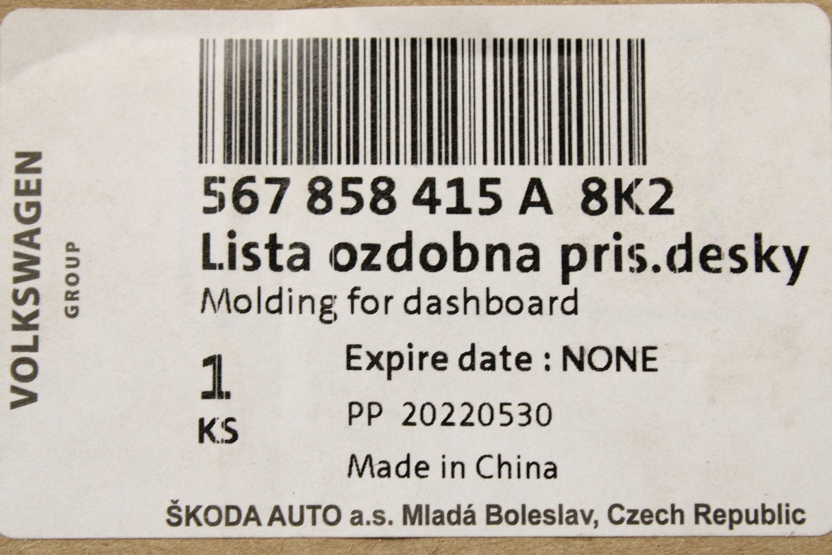 Skoda Kodiaq 2017-24 dashboard trim piece (right) 567858415A 8K2