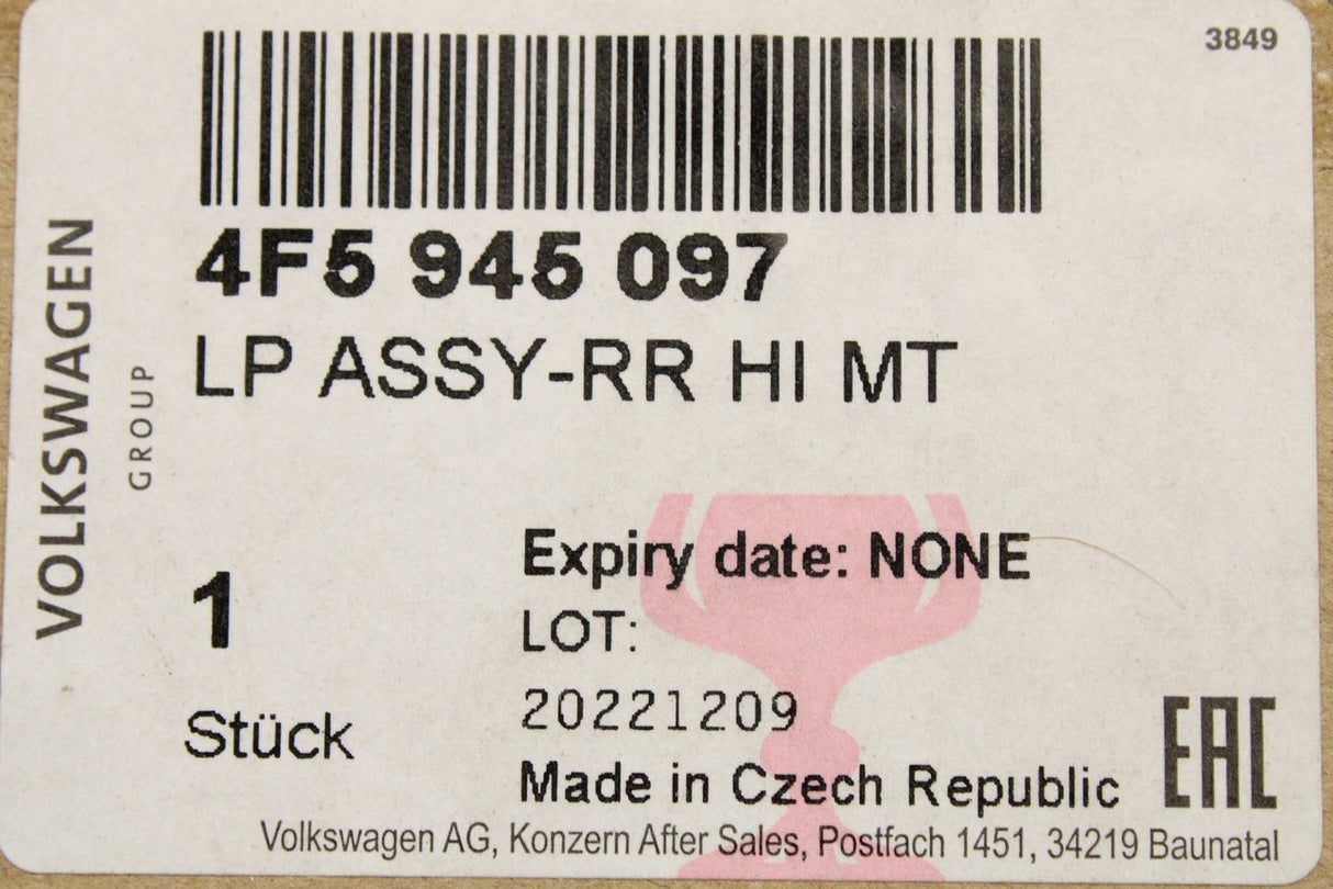 Audi A6 S6 RS6 2005-2011 additional brake light (saloon) 4F5945097