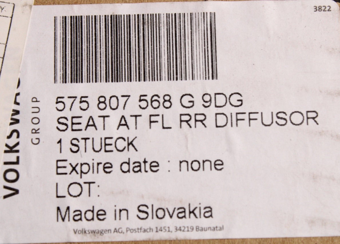 CUPRA Ateca 2018-on rear diffuser lower bumper spoiler 575807568G 9DG