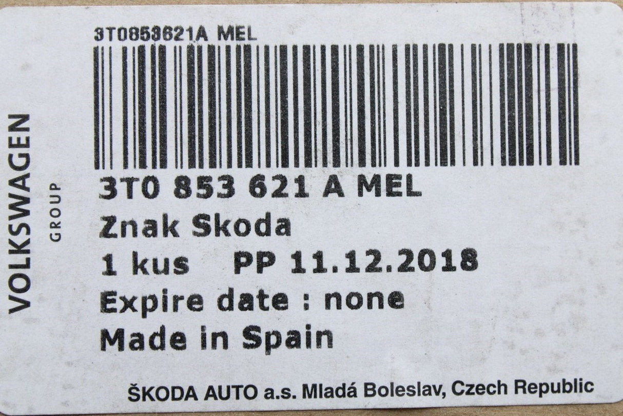 Skoda Superb 3T 2008-13 bonnet emblem badge (front) 3T0853621A MEL