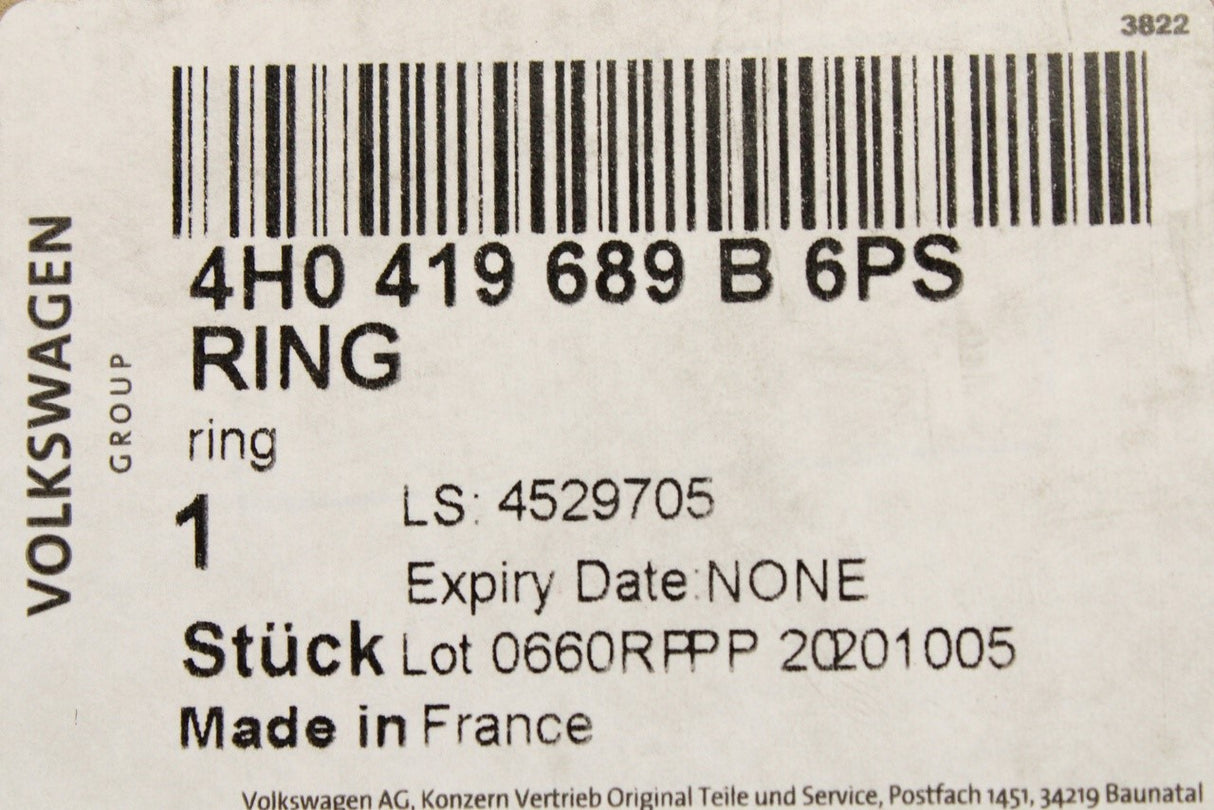 Audi A1 A6 S6 A7 RS6 RS7 2011-18 steering wheel trim ring 4H0419689B 6PS