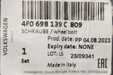 Audi A1 A3 A4 A5 A6 locking wheel nut with key code J 4F0698139C 809